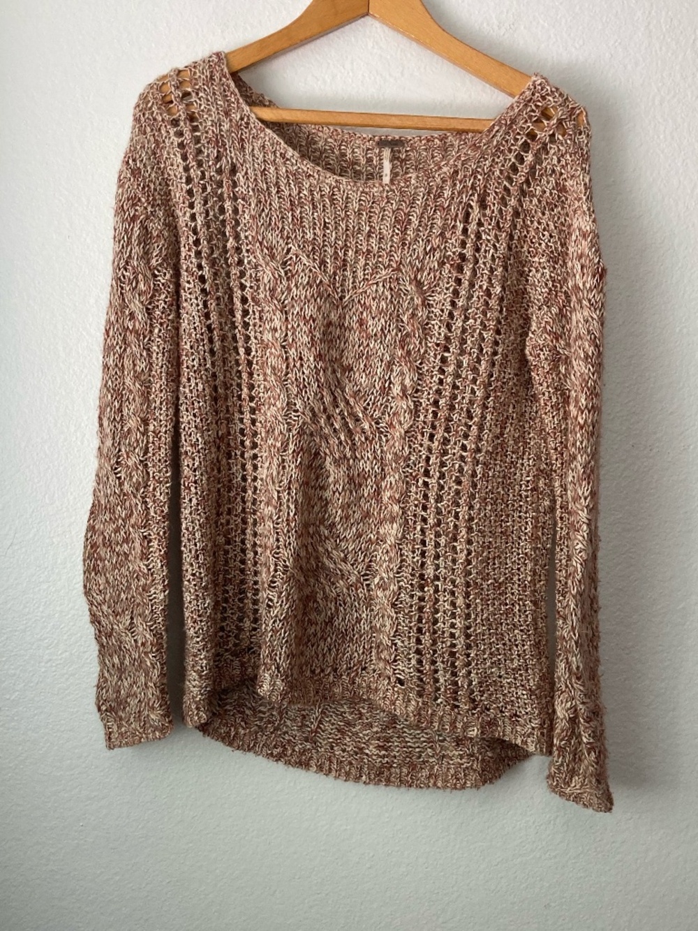 Free People Pegasus Yarn West End Pullover Sweater Strawberry Size S